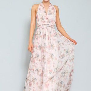 *NWT* AAKAA Floral Halter Maxi Dress